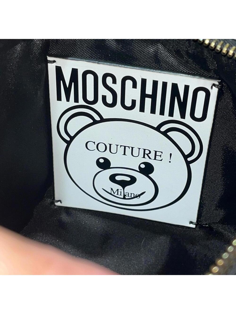 MOSCHINO Couture! Milano Pink Leather Teddy Bear Zip Pouch - Picture 7 of 9